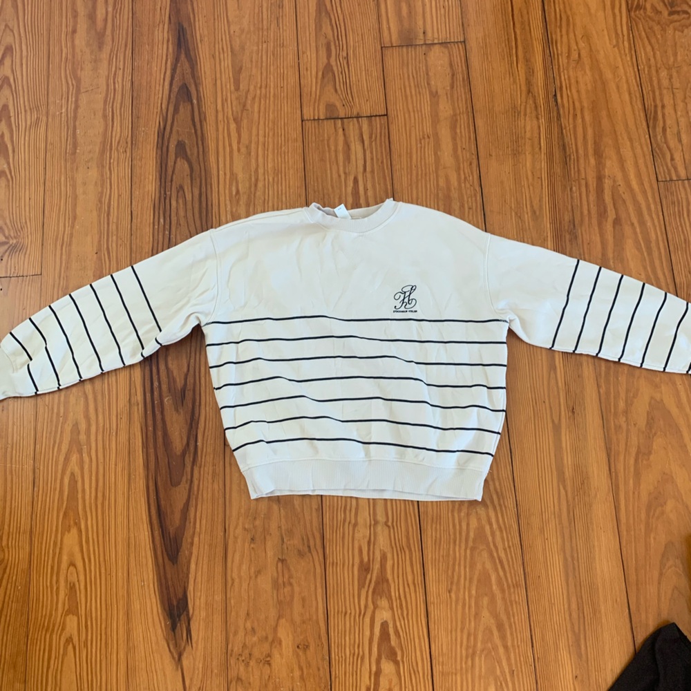 H&M Cream Ribbed Knit Sweater